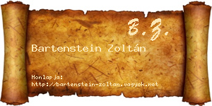 Bartenstein Zoltán névjegykártya