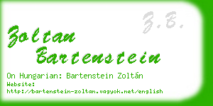 zoltan bartenstein business card